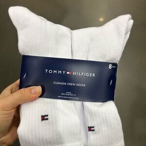 Tommy Hilfiger Men's White Cushion Crew Socks - 8 Pack